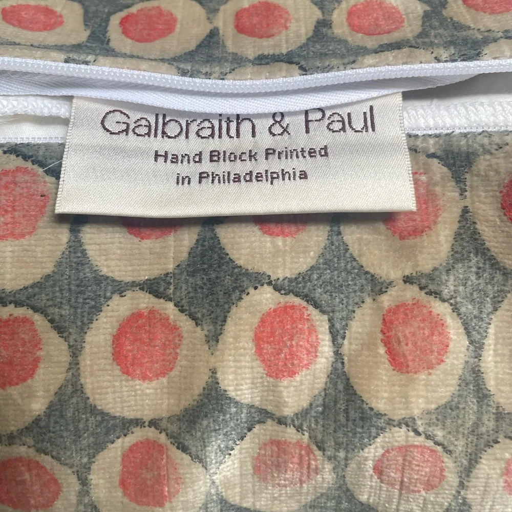 Vintage Galbraith & Paul Hand Block Printed Throw Pillow